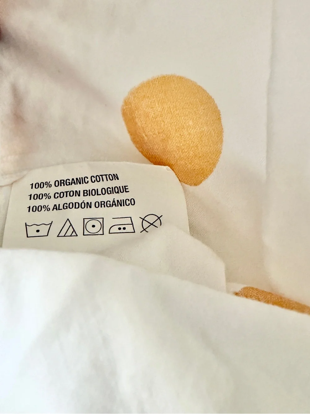 Crate & Barrel 2 Piece Set Crib Sheet and Changing Pad Cover Gold Dot Print